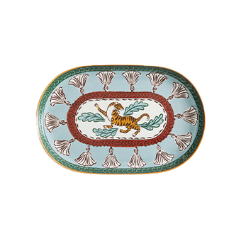  Οβάλ πορσελάνινη πιατέλα με φλοράλ σχέδιο