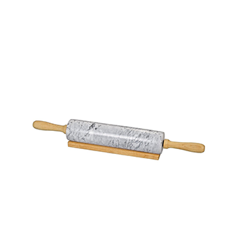 Μαρμάρινος πλάστης με χερούλια και ξύλινη βάση, Kuchenprofi