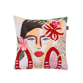 Ροζ βελούδινο μαξιλάρι Viktoria