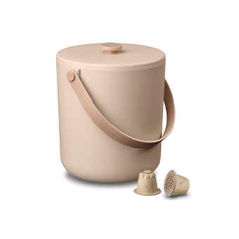 Καφέ οργανικός κάδος για κάψουλες