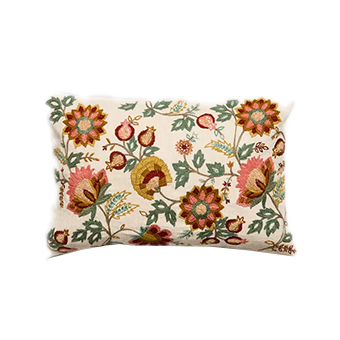 Φλοράλ κάλυμμα μαξιλαριού με κέντημα
