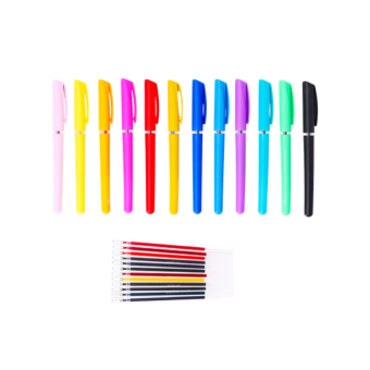 Σετ 12 χρωματιστών gel ink pens με ανταλλακτικά refills