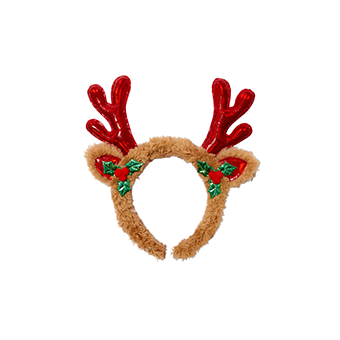 Hair clip with fluffy reindeer ears
