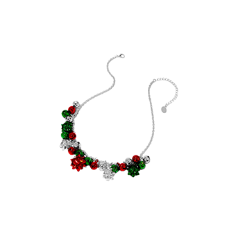 Christmas necklace with bows and bells