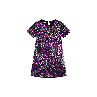 Μοβ φόρεμα με παγιέτες