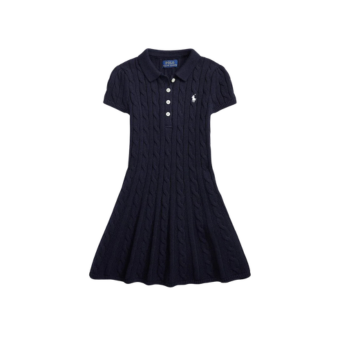 Μπλε πλεκτό φόρεμα με κοντό μανίκι, Polo Ralph Lauren