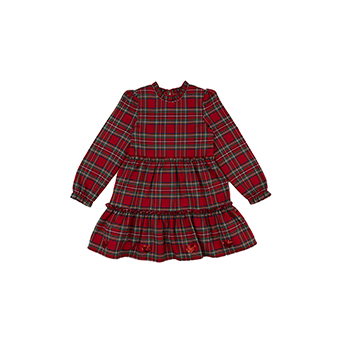 Κόκκινο καρό φόρεμα με βολάν