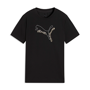 Μαύρο κοντομάνικο t-shirt με animal print