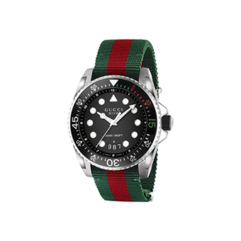 Μαύρο ρολόι με υφασμάτινο λουράκι, Gucci