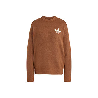 Καφέ πλεκτό φούτερ με λογότυπο