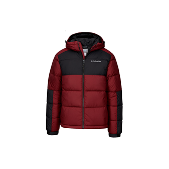 Μπορντό φουσκωτό μπουφάν με κουκούλα