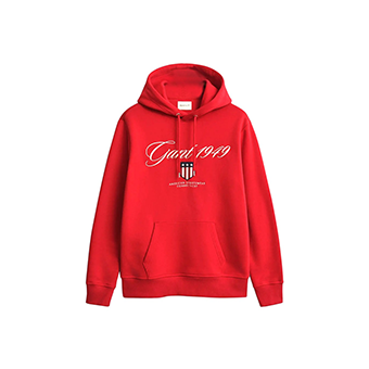 Κόκκινη φούτερ με κεντημένο λογότυπο