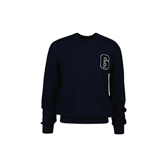 Μαύρο βαμβακερό μακρυμάνικο πουλόβερ