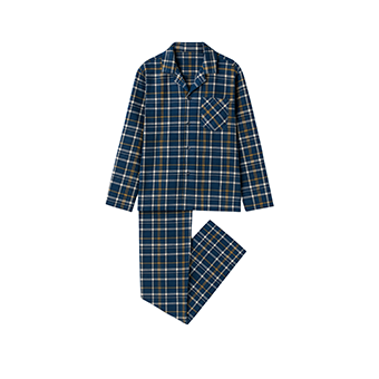 Μπλε καρό σετ πυτζάμας