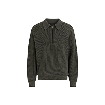 Γκρι πλεκτή ζακέτα με λογότυπο