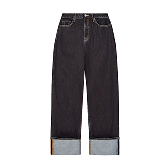 Σκούρο wide-leg jean παντελόνι με γυρισμένα ρεβέρ, Armani Exchange