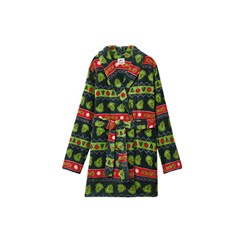Πράσινη ρόμπα με λεπτό fleece Grinch