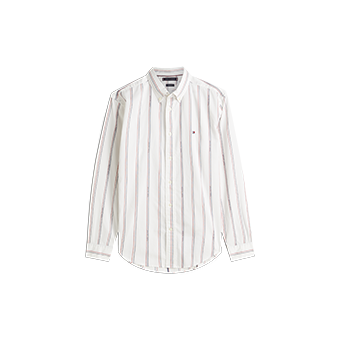 Λευκό πουκάμισο ποπλίνα με ρίγες