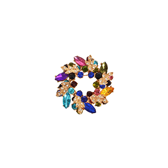 Wreath-shaped brooch with leaves