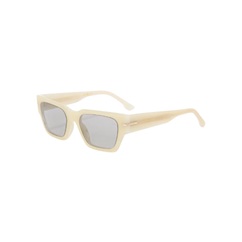 Cream acetate sunglasses with angular square frames, Victoria Beckham