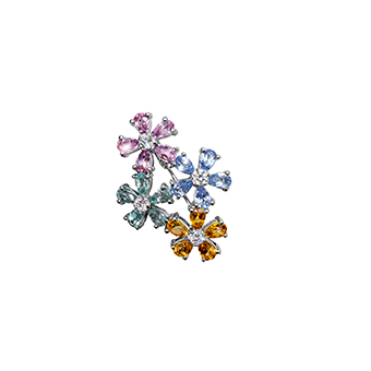 Brooch with colorful flowers