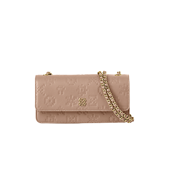 Beige crossbody bag with chain