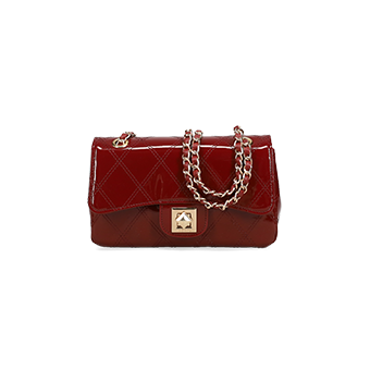 Μπορντό λουστρίνι τσάντα ώμου