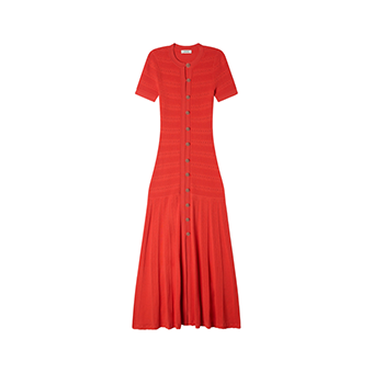 Red maxi knitted dress, Sandro