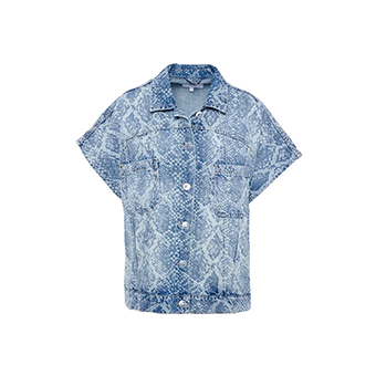 Denim τζάκετ με snake print