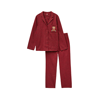 Καρό μακριά φανελένια πυτζάμα