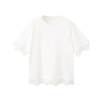 White cotton blouse with embroidery