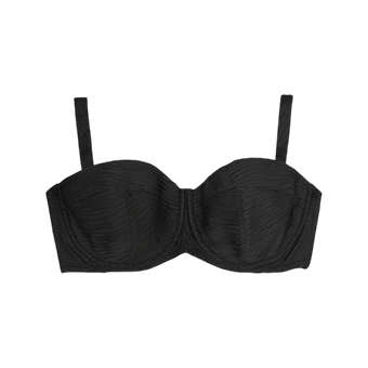 Μαύρο ανάγλυφο μπικίνι τοπ