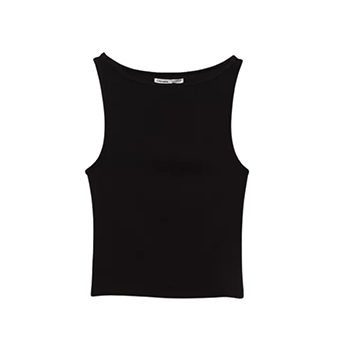 Black tight blouse with short sleeves