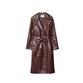 Μπορντό μακριά σταυρωτή καμπαρντίνα