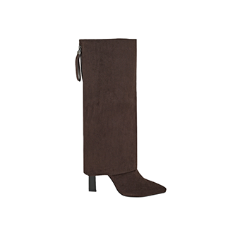 Καφέ καστόρ μπότες με φερμουάρ